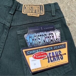 Christopher J. Classic 90s Green Denim Shorts size 29